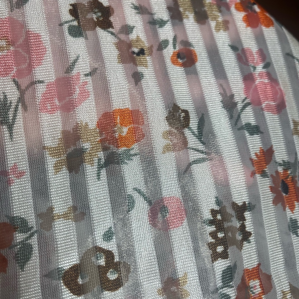 Vintage 1970’s Sheer Strip Polyester - 3-3/4 yds x 44” wide - Picture 2 of 4
